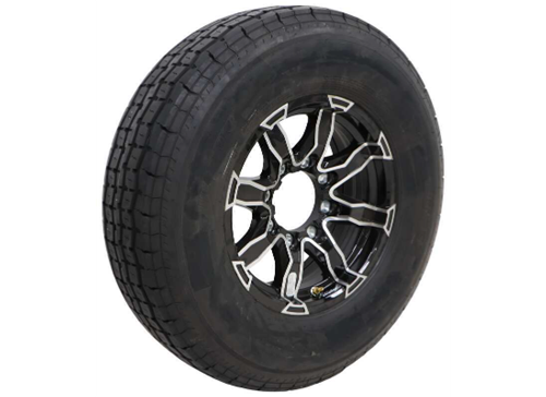 ST235/80R16 TIRE AND BLACK LIGER ALUMINUM RIM